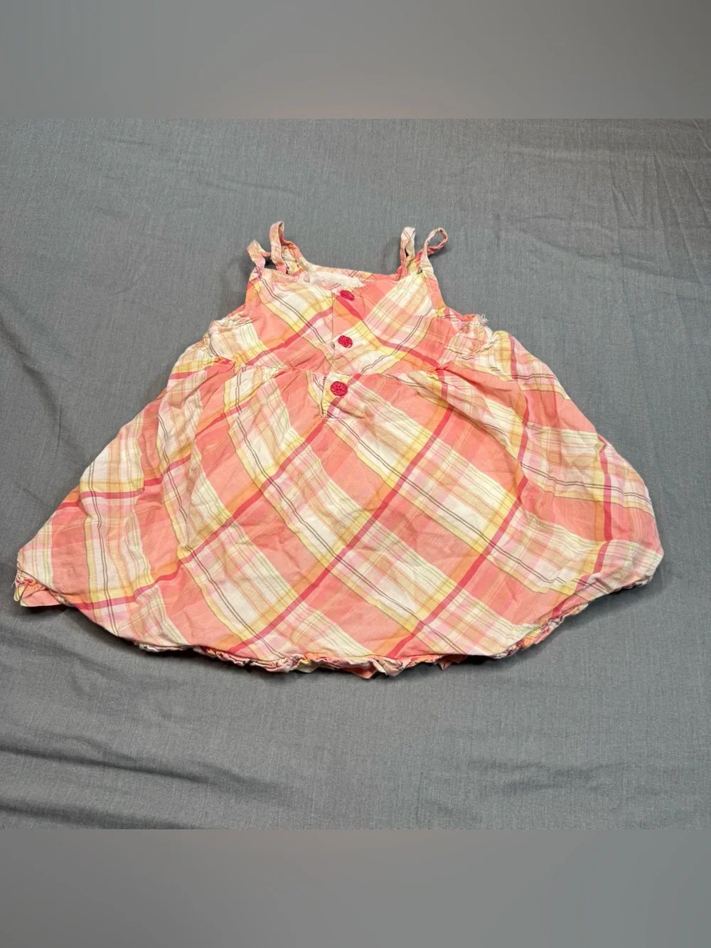 OshKosh B'gosh Pink Plaid Sundress Top with Heart Detail